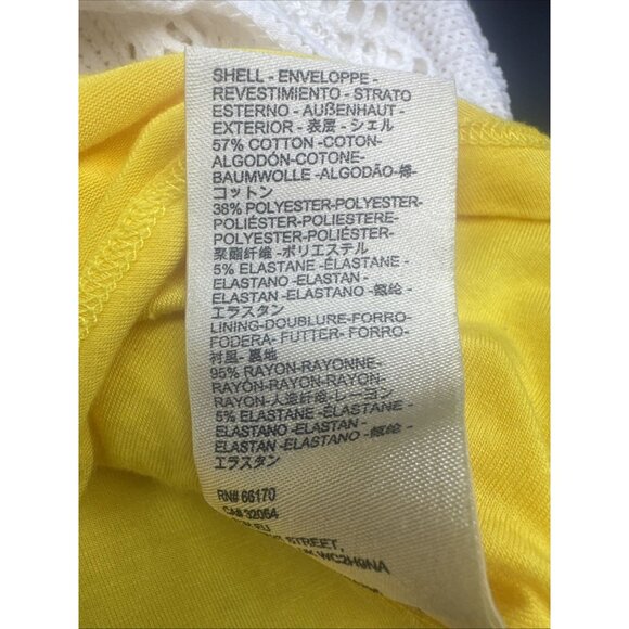 Anthropologie Women’s Cosette Yellow Lined Cutout Overlay Tank Top Sz XS - Picture 7 of 8